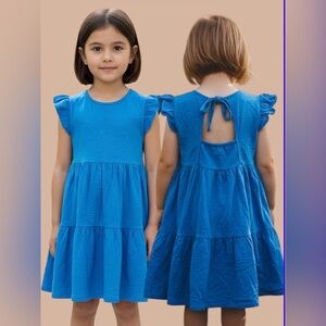 Cat & Jack Vibrant Blue Girl’s Dress w/ Keyhole Back - Size 7/8